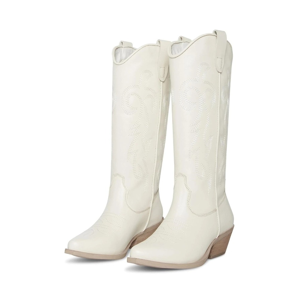 Steve Madden Windie White Cowboy Boots Women's Size 6.5 M